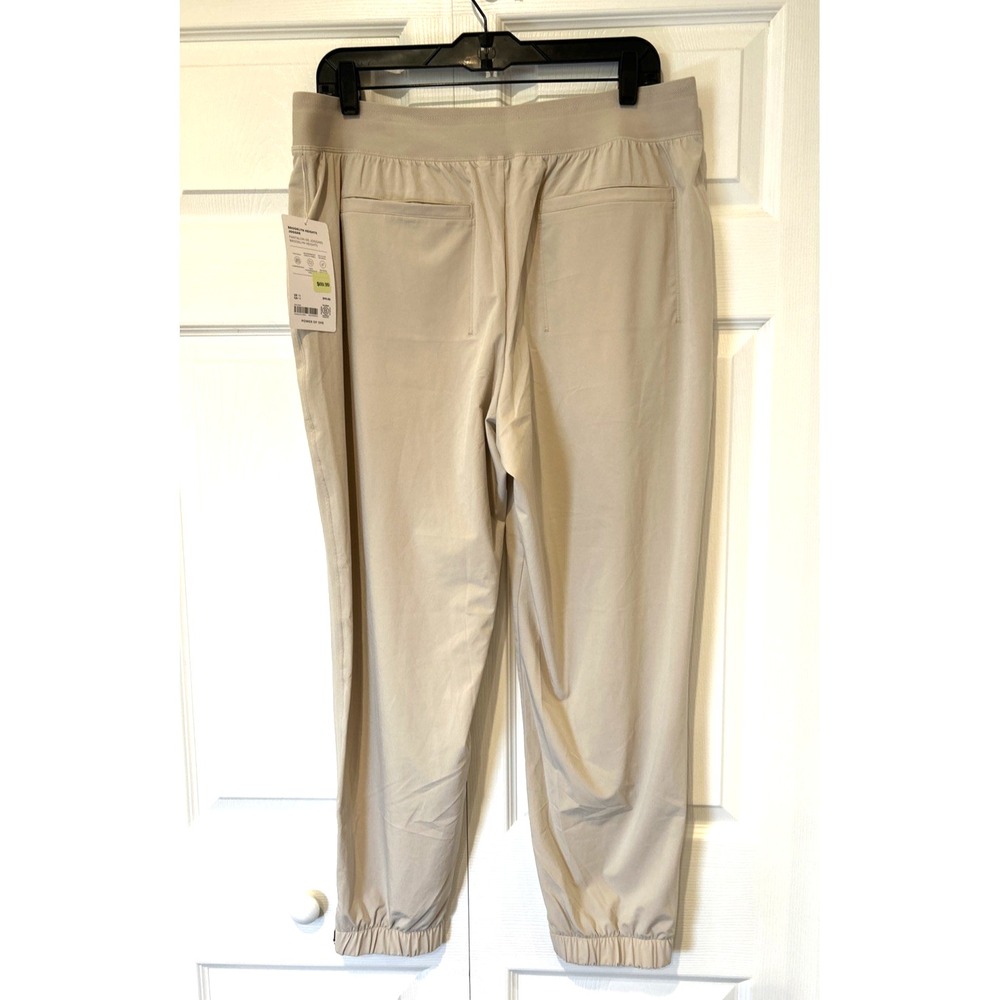 ATHLETA Womens Joggers 14 Beige Brooklyn Heights Travel Stretch Zip NWT Pull On - Picture 3 of 8